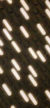 Modern Teknoloji, İç Tasarım ve Soyut Konseptler için Dikey Şeritli Altın LED Işık Desenli Arka Planlı Ev Duvarı Tasarımı, sıcak, soyut arka plan, koyu dokulu yüzeyde parlayan dikey ışık çubukları. Teknol için ideal.