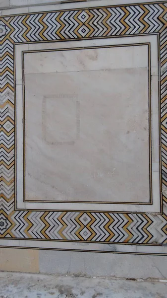 Hermoso Diseño Antiguo Hecho Mano Pared Mármol Taj Mahal Agra — Foto de Stock