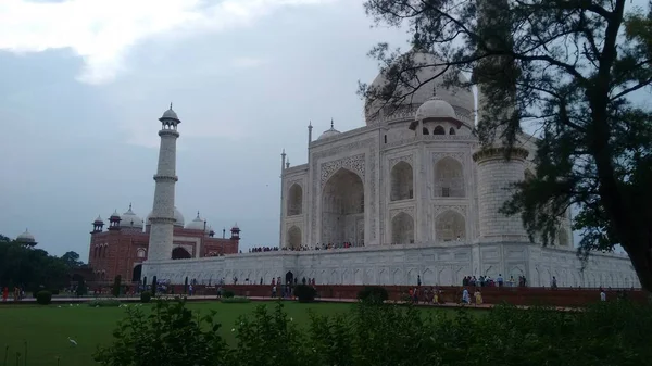 Hindistan Agra Daki Taj Mahal Panoramik Manzarası — Stok fotoğraf