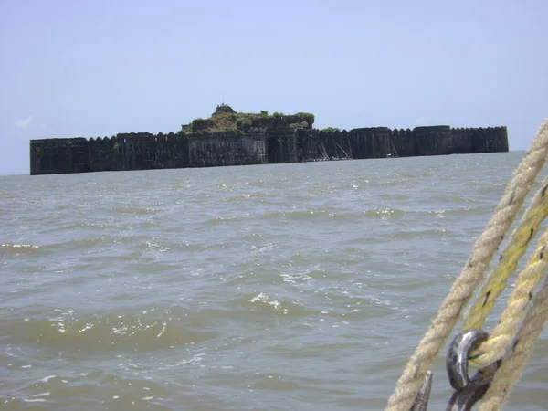 Antigo Forte Pedra Antiga Construído Por Shavaji Maharaj Mar Perto — Fotografia de Stock