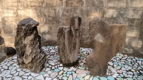 Arte Della Pietra Che Mostra Sculture Pietra Nel Giardino Roccioso — Foto Stock