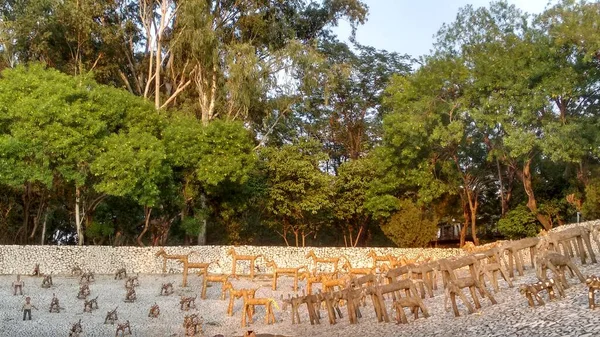 Esculturas Seres Humanos Animais Feitos Pedra Jardim Rocha Índia — Fotografia de Stock