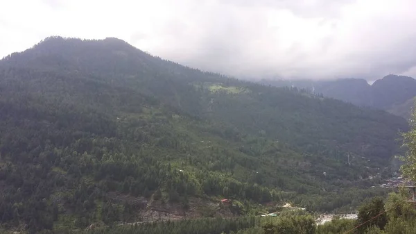 Krásný Přírodní Malebný Pohled Hory Lesem Údolím Manali Indii — Stock fotografie