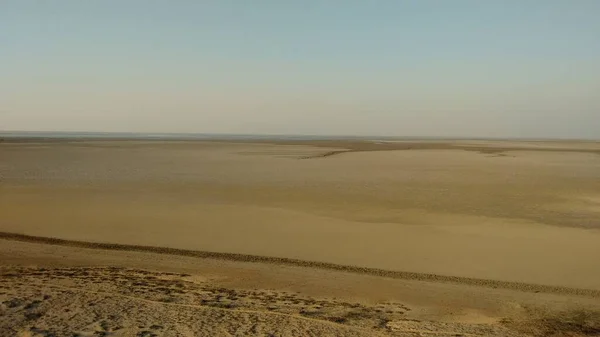 Abendlicher Blick Auf Die Wüste Der Grenze Kutch Indien — Stockfoto