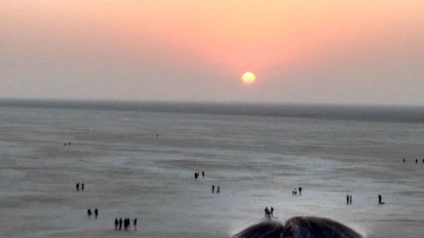 Kutch Ran Güzel Manzarası Sabahın Erken Saatlerinde Gün Doğumuyla Birlikte — Stok fotoğraf