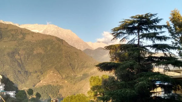 在印度达兰夏拉 从山顶俯瞰群山的美丽景色 — 图库照片