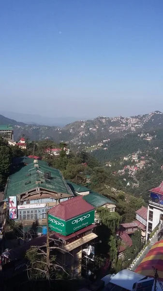 Hermosa Vista Panorámica Ciudad Shimla India Desde Parte Superior —  Fotos de Stock