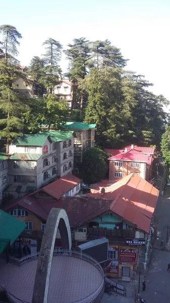 Hermosa Vista Del Mercado Ciudad Shimla India Desde Parte Superior — Foto de Stock