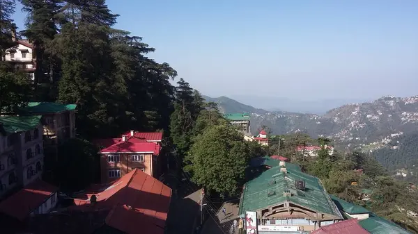 Hermosa Vista Panorámica Ciudad Shimla India Desde Parte Superior — Foto de Stock