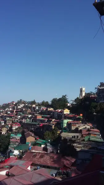 Панорамный Вид Город Шимла Вершины Индии — стоковое фото