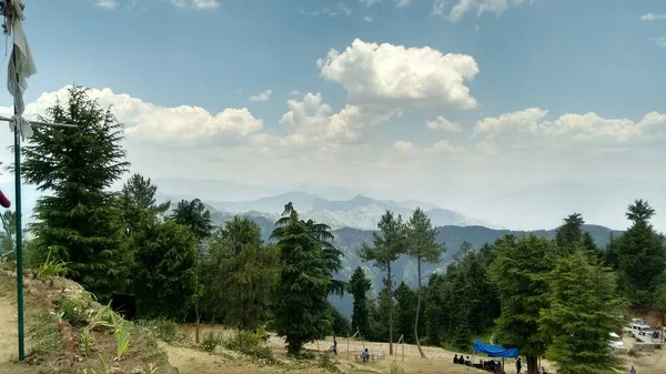 Hermosa Vista Panorámica Las Cadenas Montañosas Desde Cima Colina Shimla — Foto de Stock