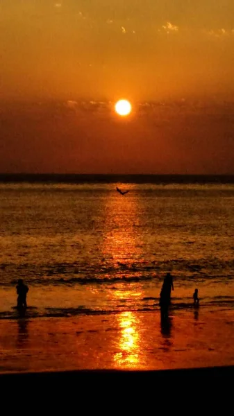 Prachtig Uitzicht Zonsondergang Boven Zee India — Stockfoto