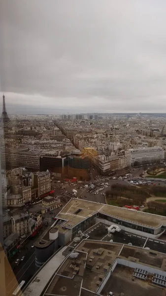 Beautiful panoramic view of city of Paris from the top with Eiffel tower view