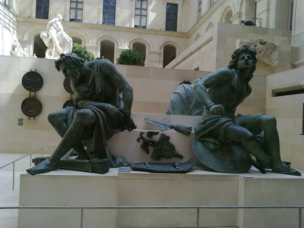 Schöne Statuen Louvre Museum Paris Frankreich — Stockfoto