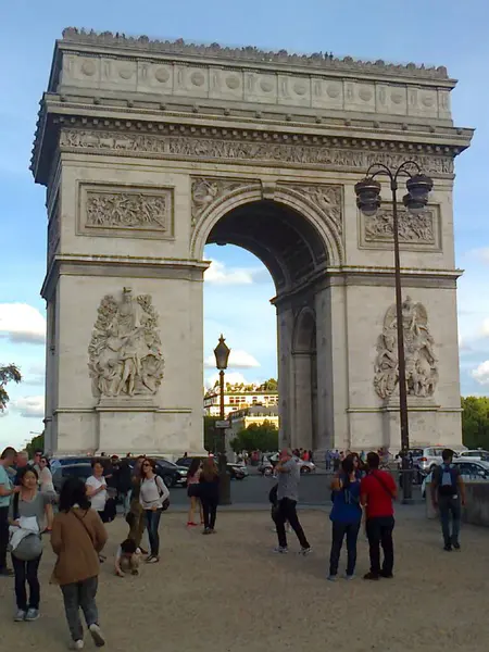 Famoso Monumento París Francia Con Turista Día — Foto de Stock