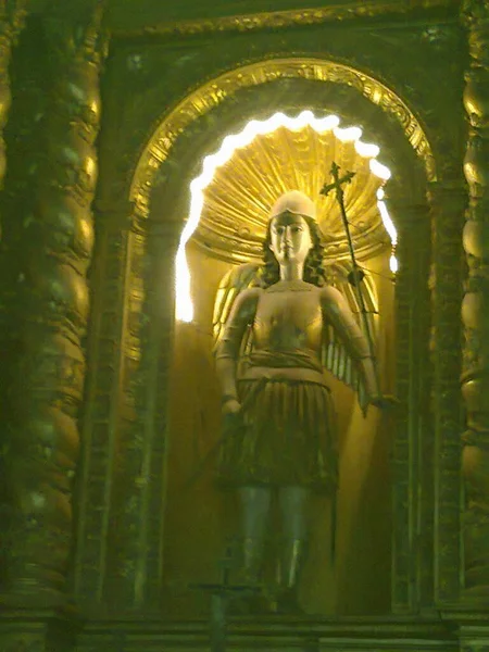 Pěkně Stojící Socha Anděla Uvnitř Kostela Goa Indii — Stock fotografie