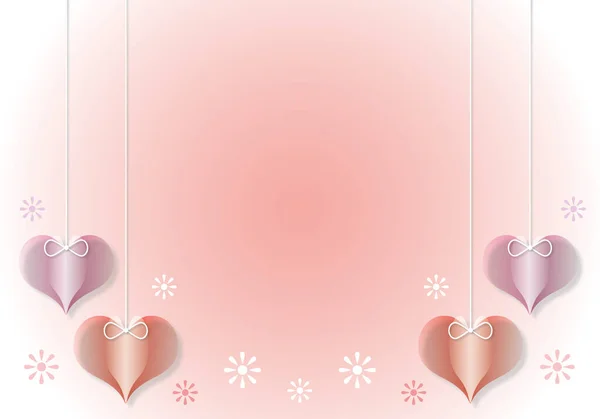 Pink Red Hearts Pastel Pink Background Love Concept Fathers Day — Stock Photo, Image