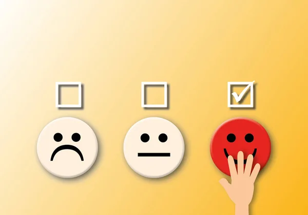 Business Ratings Customer Satisfaction Survey Concept Mark Gaps According Face — 图库照片