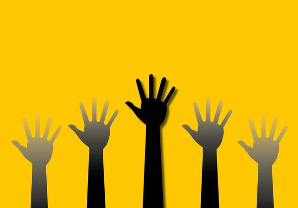 Grupo Pessoas Unidas Fundo Amarelo Parceria Unidade Como Unidade Grupo — Fotografia de Stock