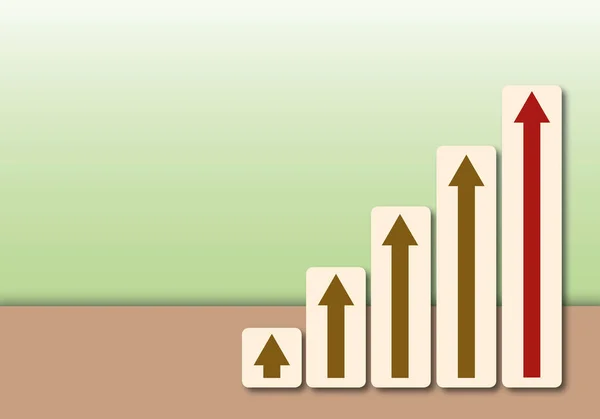 Flèche Pointant Vers Haut Fonction Hauteur Diagramme Barres Concepts Évaluation — Photo