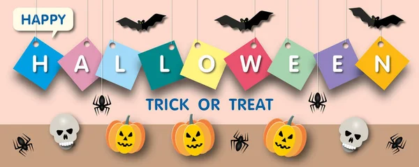 Prodej Banner Halloween Dovolená Monstrem Pastelovém Pozadí Halloween Ilustrace Pro — Stock fotografie