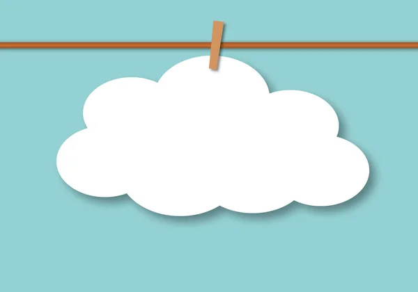 Paper Cloud Blue Sky Copy Space Speech Bubble White Blank — Stock Photo, Image