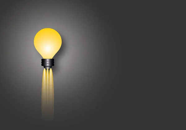 Brilho Lâmpada Fundo Escuro Conceito Inovação Pensando Criativo Inspiração Sucesso — Fotografia de Stock