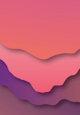 Soyut pembe ve mor arkaplan ve kopyalama alanı. Broşür için tasarım şablonu, kitap kapağı, defter geçmişi, dergi, kartvizit, markalaşma, afiş. Resim kağıdı kesim stili. Dikey