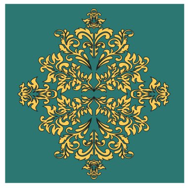 Damascus element. Modern art isolated vector graphic. Fashion illustration. Modern design concept.