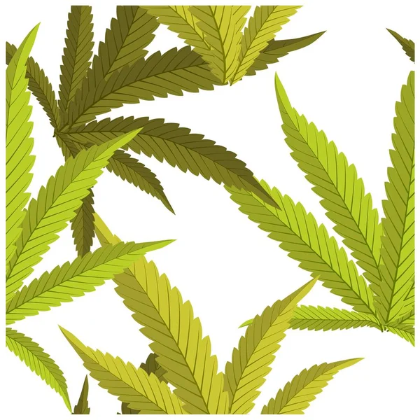 Beautiful Realistic Closeup Green Cannabis Colorful Background Wallpaper Design Botanical — Stock Vector