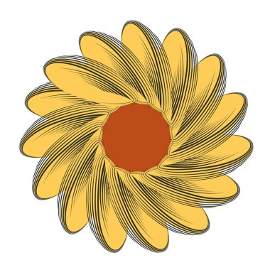 Güzel bir çiçek, her amaç için harika bir tasarım. Vektör izole çizim seti. Renkli geometrik arka plan. Modaya uygun çiçek tasarımı. Vektör illüstrasyonu