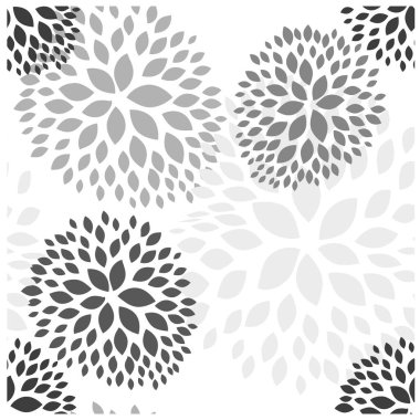 Açık arkaplanda kağıt sanatında gri yapraklar. Çiçek arkaplan. Kusursuz desen. Kusursuz vektör dokusu. Vektör illüstrasyonu