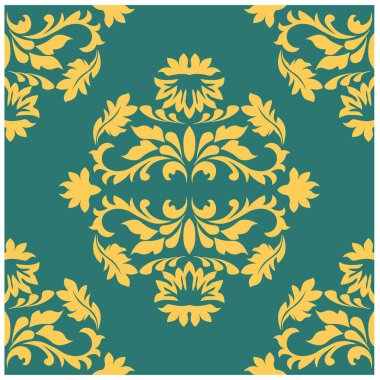 Şam deseni klasik tarzda. Doku arkaplanı. Kusursuz çiçek deseni. Kumaş deseni. Vektör illüstrasyonu