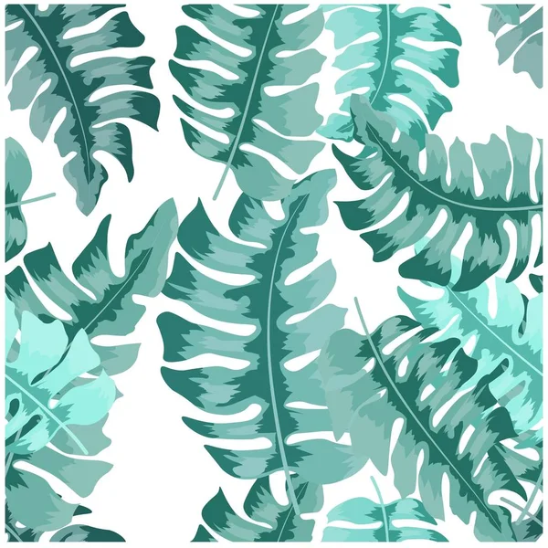 Floraler Tropischer Dschungel Vektorgrafischer Hintergrund Textur Hintergrund Tropische Blätter Nahtloses — Stockvektor