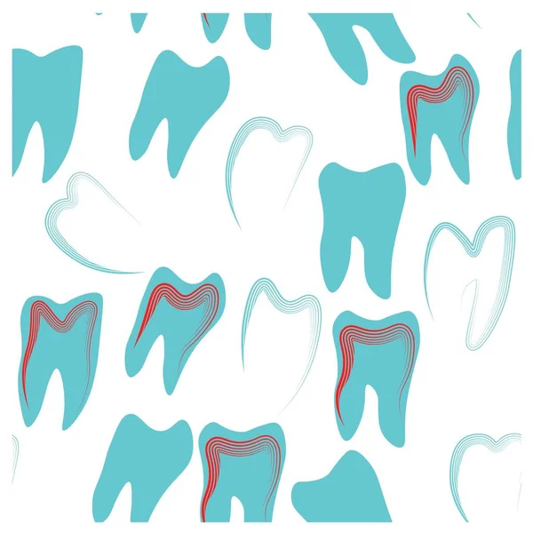 Patrón Abstracto Con Dientes Para Diseño Salud Paciente Clínica Dental — Vector de stock
