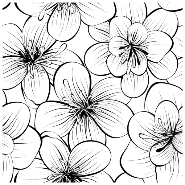 Барвисті Білі Квіти Вінтажному Стилі Білому Тлі Квітковий Фон Безшовна — стоковий вектор