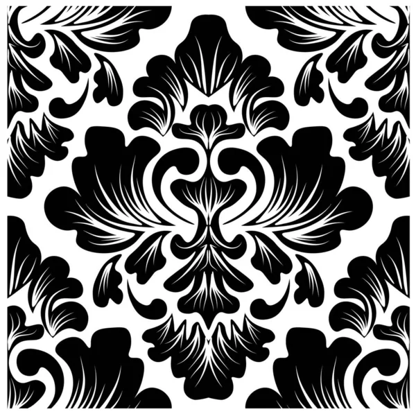 Damask Pattern Vintage Style Texture Backdrop Seamless Floral Pattern Fabric — Stock Vector