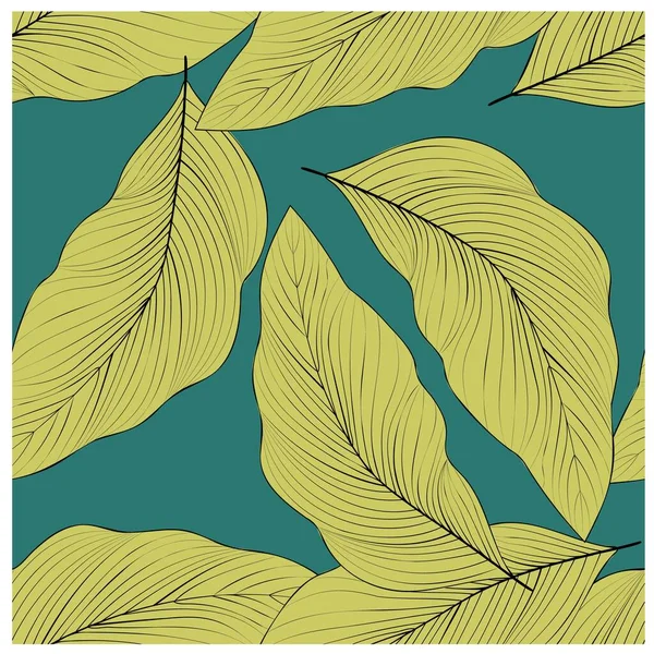 Folhas Verdes Textura Vetorial Sem Costura Padrão Sem Costura Vetorial — Vetor de Stock