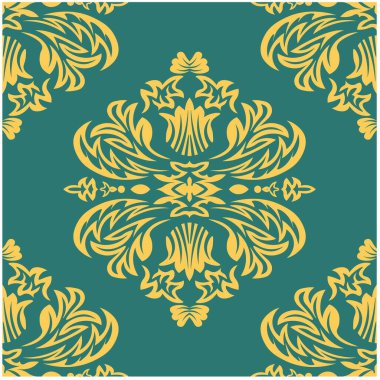 Şam deseni klasik tarzda. Doku arkaplanı. Kusursuz çiçek deseni. Kumaş deseni. Vektör illüstrasyonu