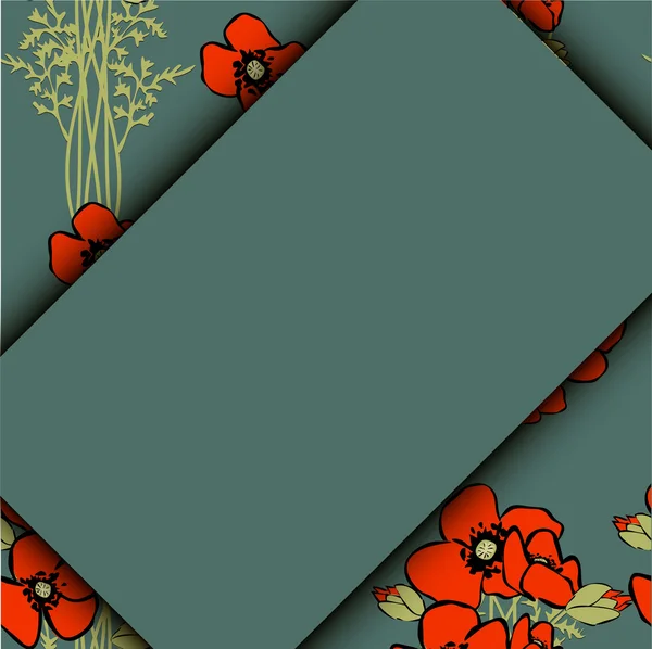 Poppy floral achtergrond — Stockvector