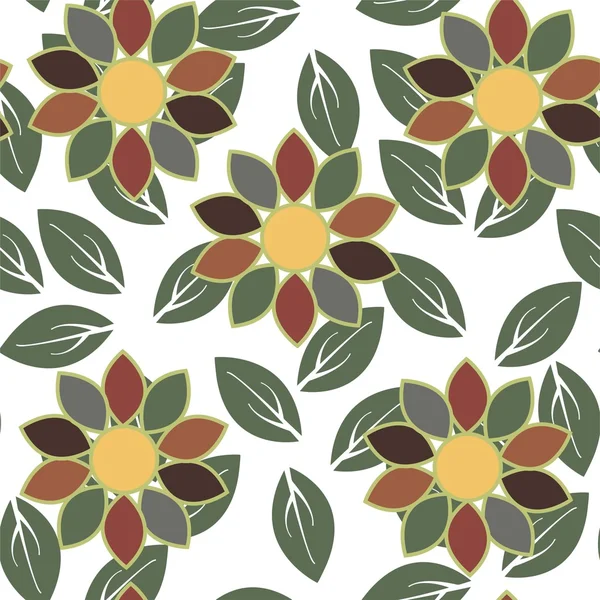 Fondo de patrón sin costura flor abstracta — Vector de stock