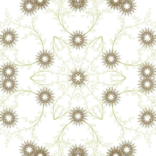 Abstrakte geometrische Blumen nahtlose Muster. Floraler Hintergrund. — Stockvektor