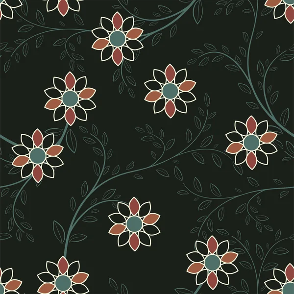 Abstracte geometrische bloemen naadloze patroon. Floral achtergrond. — Stockvector