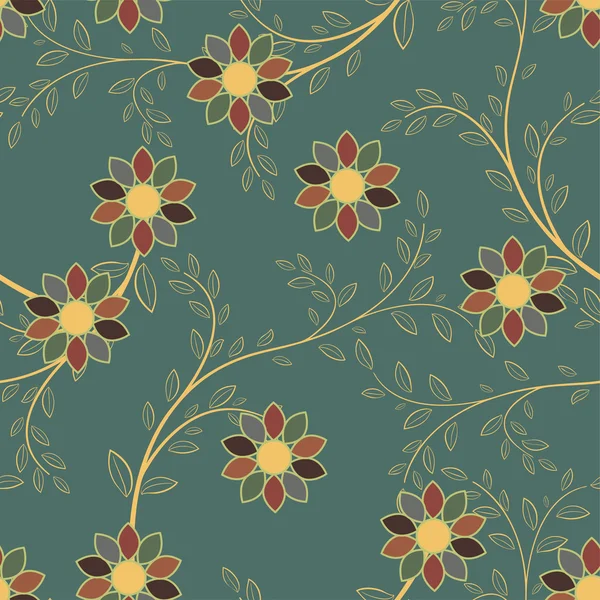 Flores geométricas abstractas patrón sin costura. Fondo floral . — Vector de stock