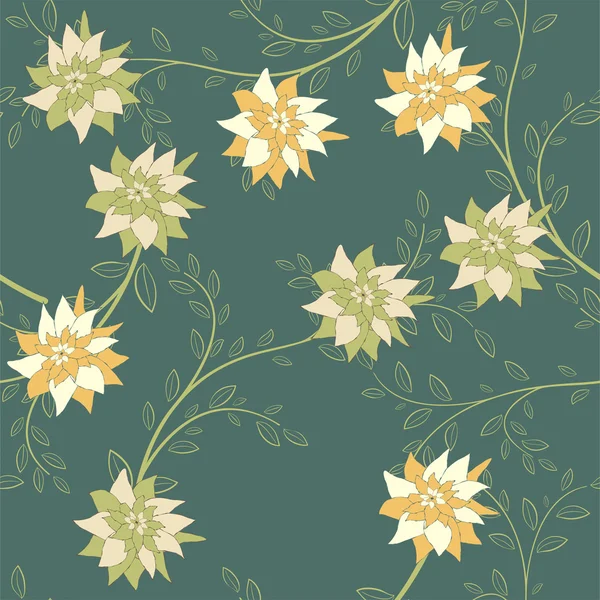 Seamless Flower  Pattern. Summer background garden for design — Stock Vector