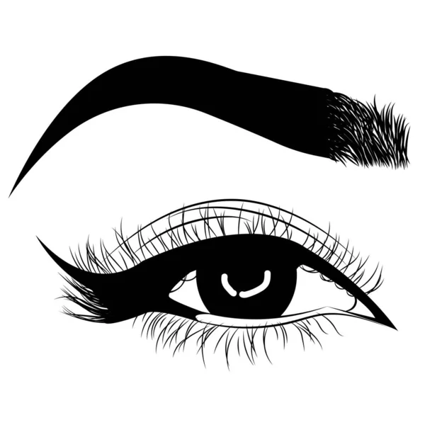 Ilustración Abstracta Moda Del Ojo Con Maquillaje Creativo Idea Vectorial — Vector de stock