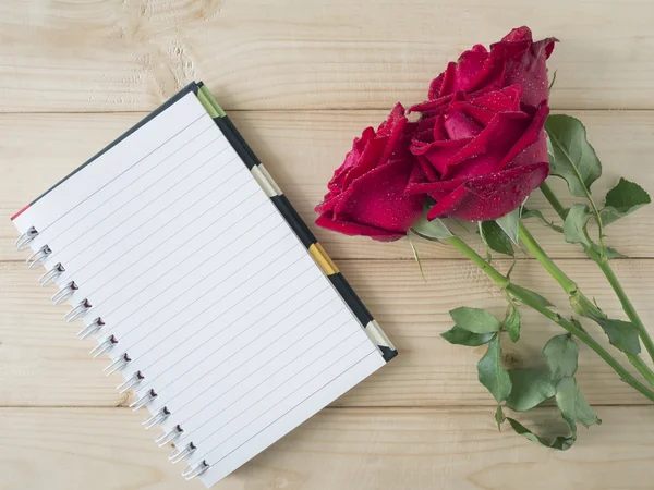 Red rose and notebook page 7 — Stock Photo, Image