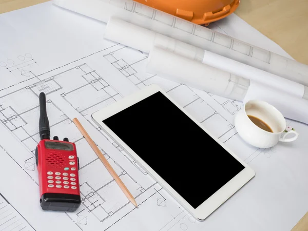 Plano de Tablet e Arquiteto 1 — Fotografia de Stock