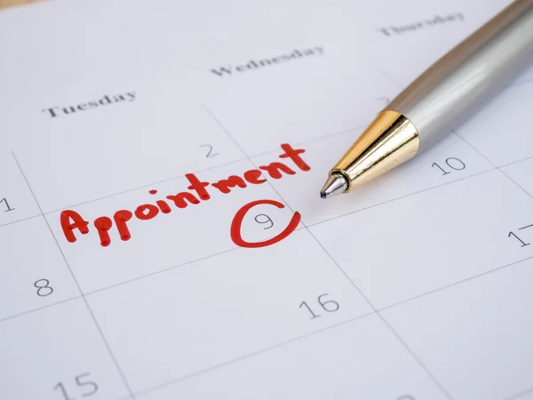 Handwriting word appointment on calendar 2 — Stock Photo, Image