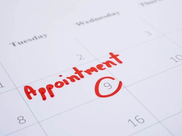 Woman hand write appointment on calendar 4 — Stock Photo, Image